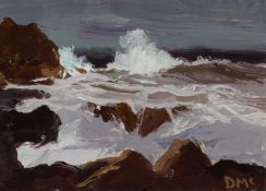 ‡ DONALD MCINTYRE (English, lived / worked Wales 1923-2009) acrylic on card - entitled verso, 'Spray