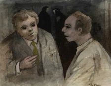 ‡ JOHN ELWYN (Welsh 1916-1997) watercolour - entitled verso 'Making a Small Point', signed, 21 x