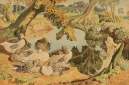 ‡ CHARLES FREDERICK TUNNICLIFFE RA OBE (English, worked Wales 1901-1979) watercolour - ducks resting
