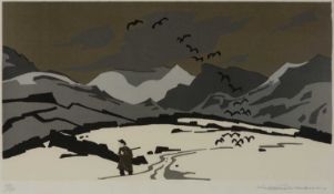 ‡ SIR KYFFIN WILLIAMS RA (Welsh 1918-2006) limited edition (132/150) colour lithograph by