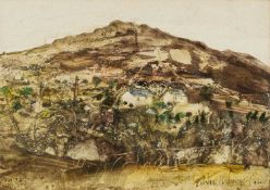 ‡ JOHN KNAPP-FISHER (English, lived Wales 1931-2015) watercolour - entitled verso, 'Carningli