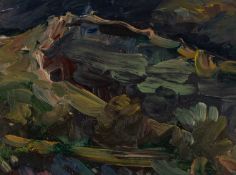 ‡ DAVID LLOYD GRIFFITH RCA (b.1959) oil on card - titled verso 'Craig y Forwyn, (Afternoon)' on