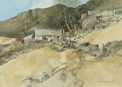 ‡ MALCOLM EDWARDS (Welsh b.1934) watercolour - entitled verso, 'Graig Yr Onnen' with Malcolm Edwards