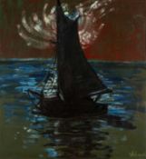 ‡ ANDREW VICARI (Welsh 1932-2016) oil on board - entitled verso 'Ad-avalon', signed verso with