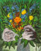 ‡ JOHN ELWYN (Welsh 1916-1997) oil on canvas - entitled verso, 'Enigmatic Blossom', stamped with '