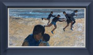 ‡ CLAUDIA WILLIAMS (English-Welsh 1933- June 2024) oil on panel - entitled verso, 'Children on the