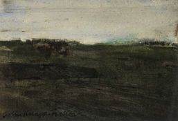 ‡ JOHN KNAPP-FISHER (English, lived Wales 1931-2015) watercolour - entitled verso, 'Skyline', signed