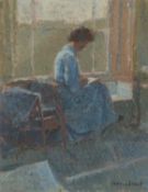 ‡ GORDON STUART (Canadian, lived / worked Swansea, Wales 1924-2015) mixed media - seated portrait of