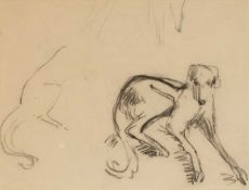 ‡ SIR FRANK BRANGWYN RA (Welsh 1867-1956) graphite on paper - study of a greyhound or whippet, 17