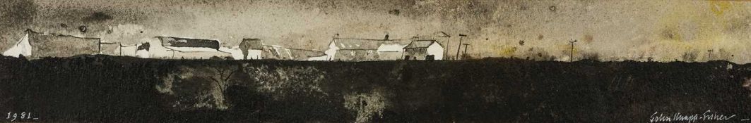 ‡ JOHN KNAPP-FISHER (English, lived Wales 1931-2015) watercolour - entitled verso, 'Buildings on a