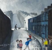 ‡ NICK HOLLY (Welsh b.1968) mixed media - entitled verso on Attic Gallery label 'Big Match,