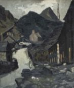 ‡ SIR KYFFIN WILLIAMS RA (Welsh 1918-2006) oil on canvas - entitled verso, 'Road to the Mine,