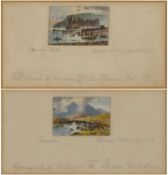 WARREN WILLIAMS (Welsh 1863-1918) two miniature watercolours - entitled 'Conwy Castle' and '