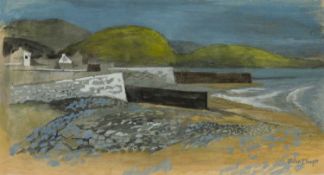 ‡ JOHN ELWYN (Welsh 1916-1997) watercolour - entitled verso 'Aberaeron c.1958', signed, 13 x 23cms