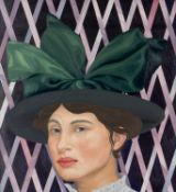 ‡ SEREN MORGAN JONES (Welsh b.1985) oil and acrylic on board - entitled verso, 'E. A. Cleeves',