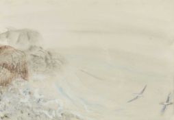 ‡ WINIFRED NICHOLSON (English 1893-1981) watercolour, gouache and colour pencil - seabirds and