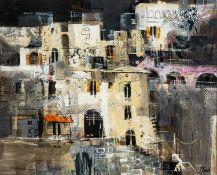 ‡ MIKE BERNARD RI (English b.1957) mixed media - entitled verso 'Positano', signed, 42 x 51cms