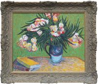 ‡ JOHN MYATT (English b. 1945) artist proof (5/9) hand embellished giclee canvas - 'Oleanders In The