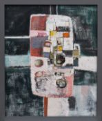 PETER OLIVER (English 1927-2006) large oil on board - abstract still life, 119 x 99cms Provenance: