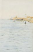 HELEN ALLINGHAM RWS (English 1848-1926) watercolour - looking towards the harbour, Venice, signed