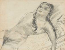 ‡ SIR JACOB EPSTEIN (American-British 1880-1959) graphite on paper - a reclining nude, signed, 41
