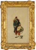 CHARLES DOMINIQUE OSCAR LAHALLE (French 1832-1909), oil on panel - French Legionaire Drummer, signed