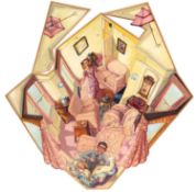 ‡ ANTHONY GREEN RA (English 1939-2023) oil on board - entitled verso, 'Cushion Slashing c.1947',