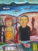 ‡ JOHN BELLANY RA (Scottish 1942-2013) large oil on canvas - entitled verso, 'The Fisherman and