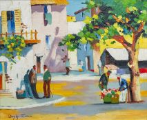‡ CECIL ROCHFORT D'OYLY JOHN (South African-British 1906-1993) oil on board - Mediterranean street
