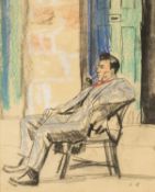 ‡ DAME LAURA KNIGHT DBE RA RWS (English 1877-1970) watercolour - entitled verso 'W. H. Davies' No.