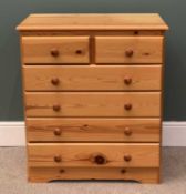 MODERN PINE CHEST of two over four drawers, 90 (h) x 77 (w) x 43cms (d) Provenance: private