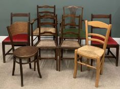 EIGHT VARIOUS VINTAGE & ANTIQUE CHAIRS various sizes Provenance: private collection Conwy