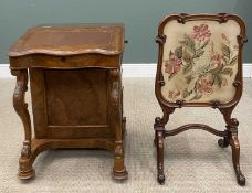 DAVENPORT DESK & FIRESCREEN the desk in burr walnut, 81 (h) x 58 (w) x 61cms (d) and a Victorian