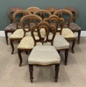 TEN VARIOUS BALLOON BACK ANTIQUE CHAIRS Provenance: private collection Conwy