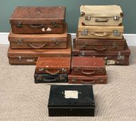 VINTAGE LUGGAGE to include crocodile skin type stationery case (12) Provenance: private collection