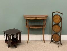 THREE ITEMS OF OCCASIONAL FURNITURE including an adapted Edwardian table, 76 (h) x 69 (w) x 34cms (