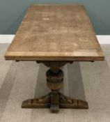 REFECTORY TABLE with bulbous supports and draw-leaf, 76 (h) x 183/274 (w) x 89cms (d) Provenance: