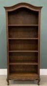 NARROW DOME-TOP OPEN BOOKCASE, 180 (h) x 80 (w) x 34cms (d) Provenance: private collection Anglesey