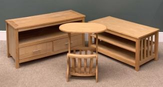 MODERN LIGHTWOOD FURNITURE to include two-drawer entertainment cabinet, 55 (h) x 109 (w) x 45cms (