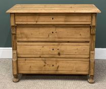 VINTAGE PINE FOUR DRAWER CHEST, 88 (h) x 105 (w) x 52cms (d) Provenance: private collection Anglesey