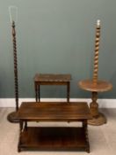 FOUR ITEMS OF SMALL FURNITURE comprising barley-twist coffee-table, 47 (h) x 90 (w) x 43cms (d),
