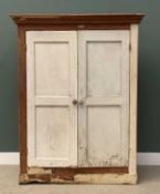 PAINTED PINE TWO-DOOR CUPBOARD 19th Century, with shelved interior, 197 (h) x 152 (w) x 50cms (d)