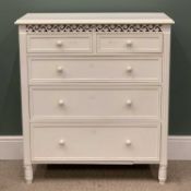 MODERN WHITE CHEST of two over three drawers, 101 (h) x 91 (w) x 39cms (d) Provenance: private