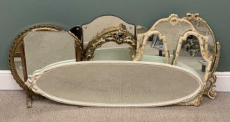 PLUS LOTS 81 & 82 - SEVEN VARIOUS FANCY MIRRORS, the largest 128 x 36cms Provenance: private