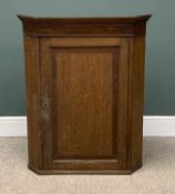 OAK HANGING CORNER CUPBOARD late 19th Century, having painted interior of three shelves, 105 (h) x