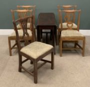 FURNITURE ASSORTMENT to include drop-leaf table, 70 (h) x 41 (w) x 125cms (d) and five splat back
