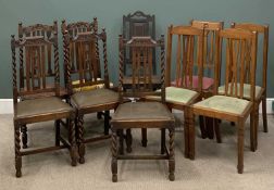 TEN VARIOUS VINTAGE & ANTIQUE CHAIRS to include farmhouse and others Provenance: private