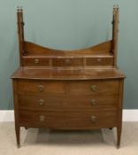 EDWARDIAN MAHOGANY FANCY BOW FRONT CHEST with three upper drawers Provenance: private collection