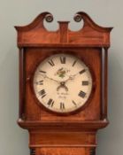 19TH CENTURY OAK & MAHOGANY LONGCASE CLOCK, Thomas Mawkes of Derby, with swan neck pediment, inlay