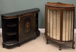 PLUS LOT 11 - CHINA CABINET & CREDENZA the ebonised and inlaid credenza with central opening door,